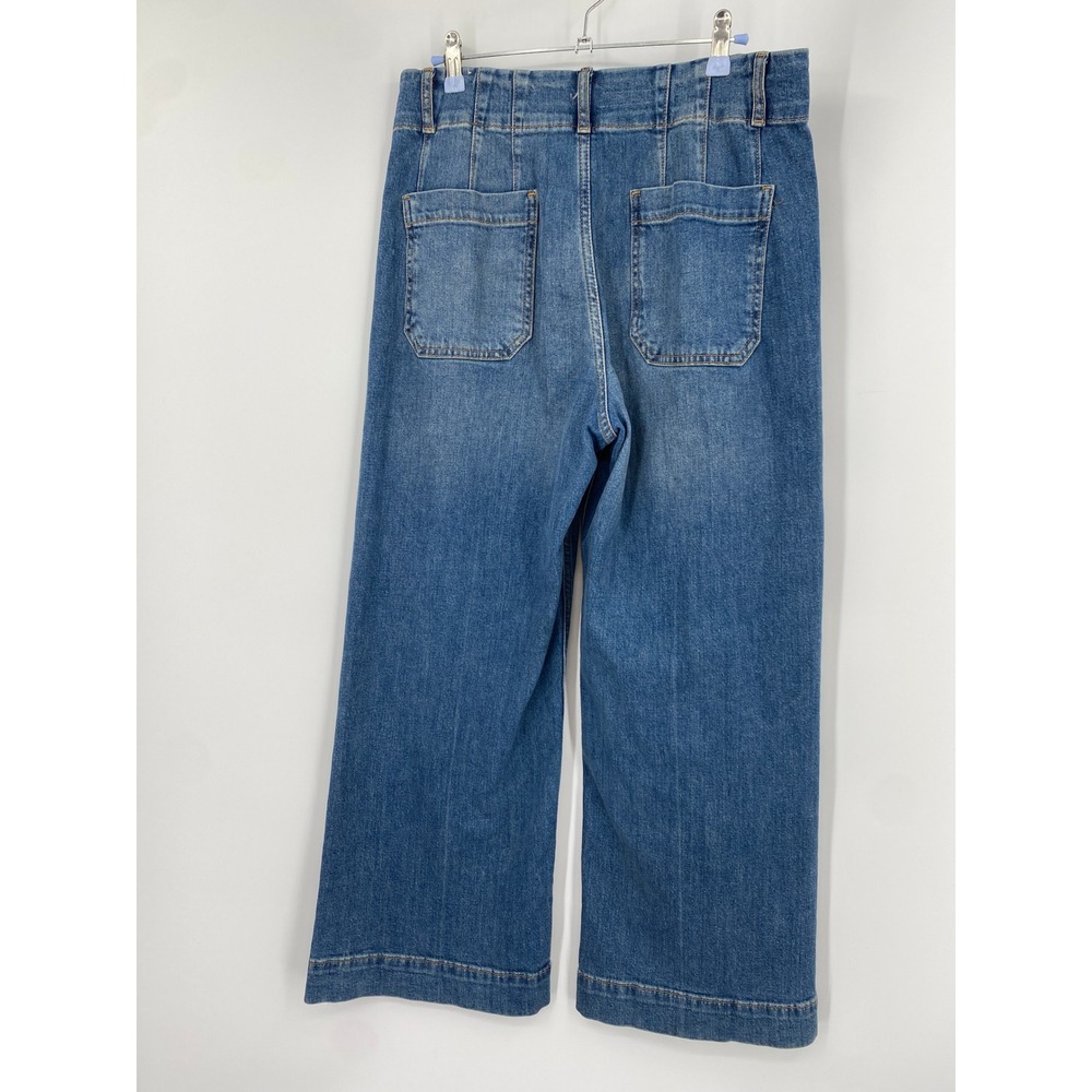 Pilcro Jeans Women 29 Blue High Rise Wide Leg Patch Pocket Denim - Picture 3 of 6